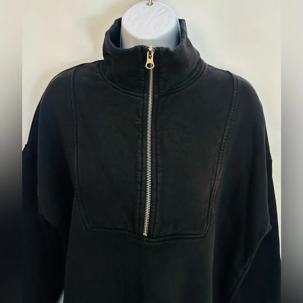 & OTHER STORIES STOCKHOLM Sweatshirt Women S Oversize 1/2 Zip Fleece Mock Neck - Picture 4 of 11